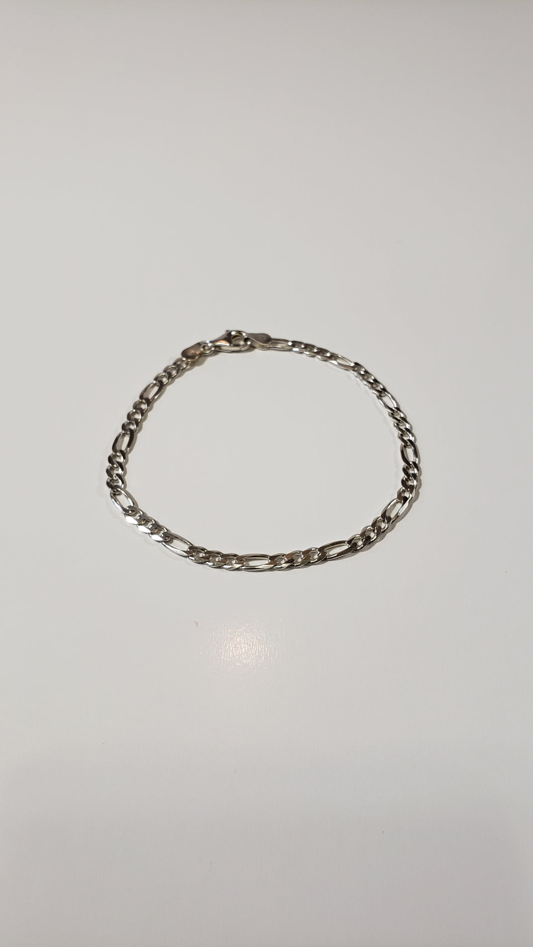 3.4mm Silver Figaro Bracelet