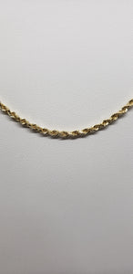 2mm 10k Gold Rope Chain