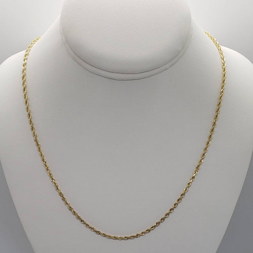 2mm 10k Gold Rope Chain